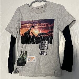 LRG Safari Graphic Long Sleeve Tee - Gray and Black